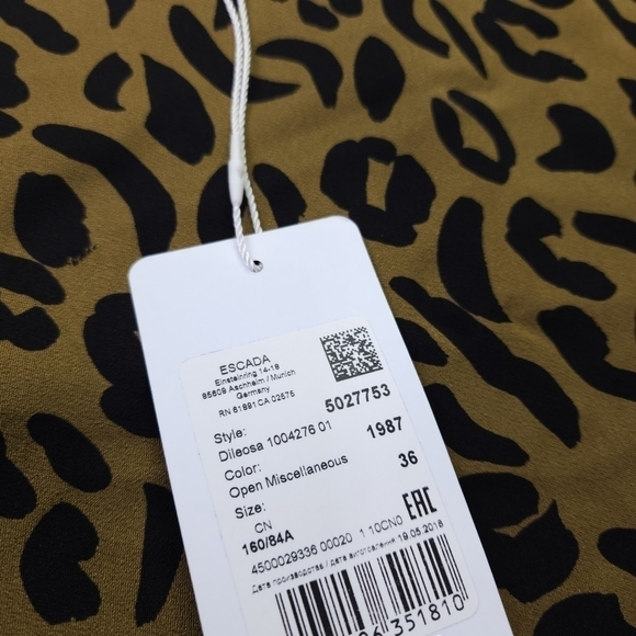 New Escada Olive Black Dress Sz 36 - Picture 14 of 16